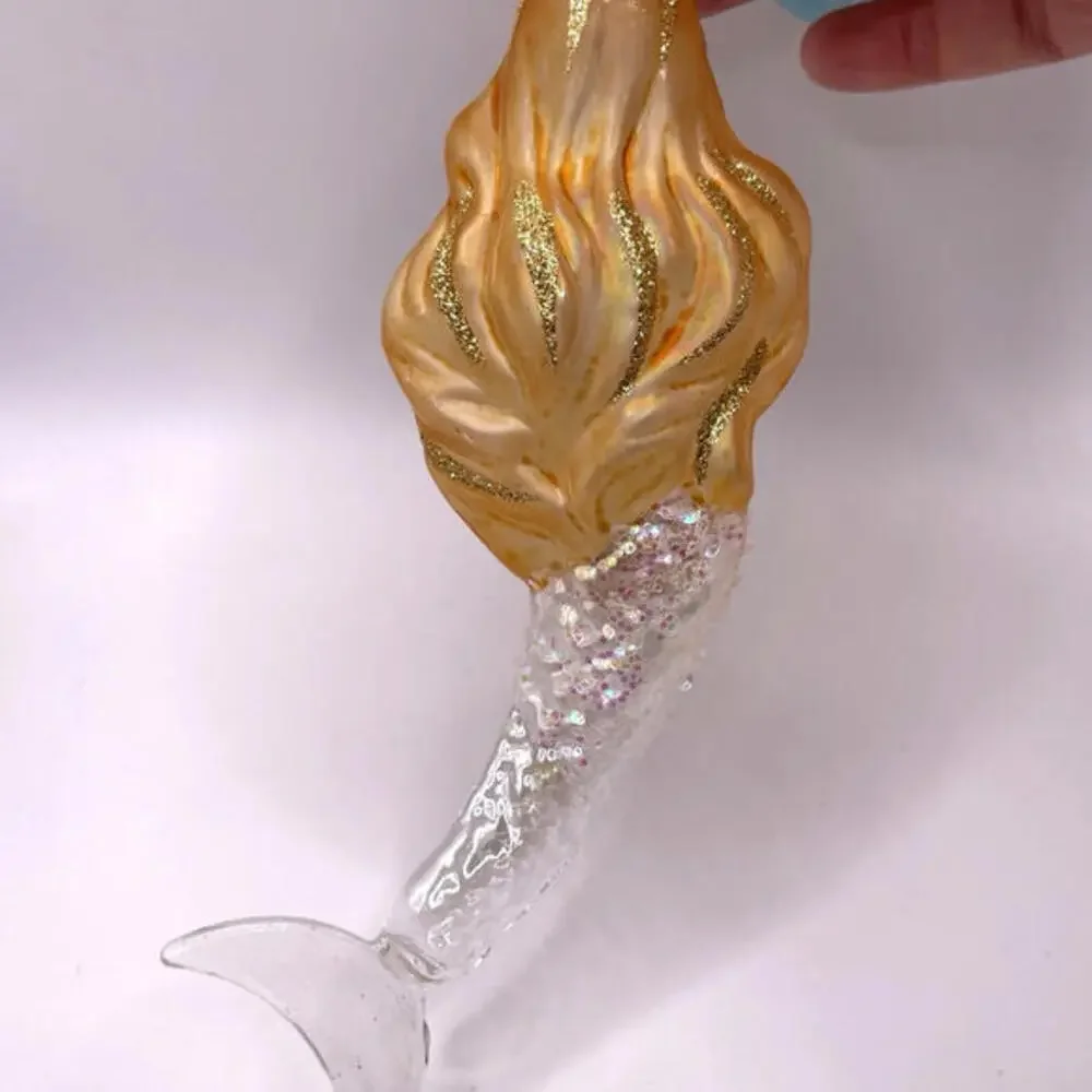 Mermaid and Sea Shell Glass Christmas Ornaments LOT of 2 New‎ With Tags